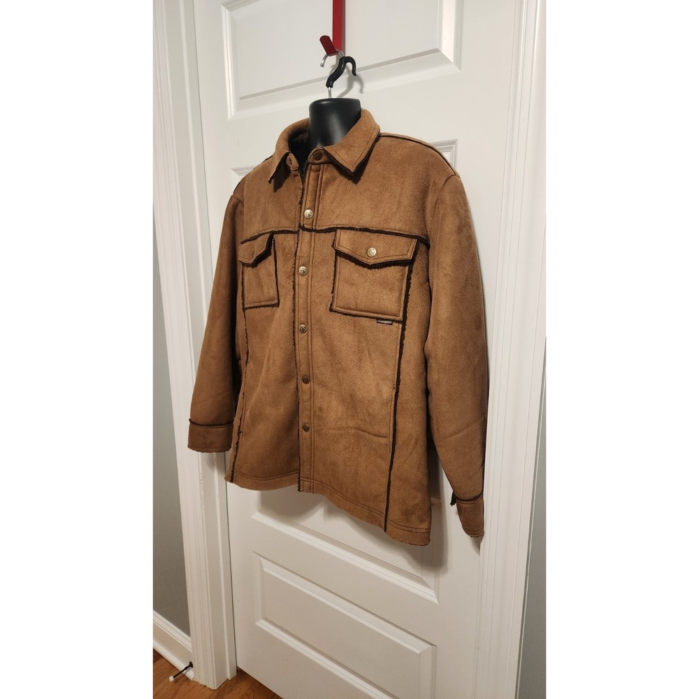 Legendary Whitetails Mens Brown Faux Microsuede Western Yellowstone Jacket L - Picture 3 of 10